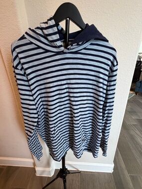 Denim & Supply Ralph Lauren Navy and Light Blue Striped Hoodie